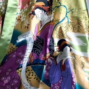 Silk Kimono Robe with Tie